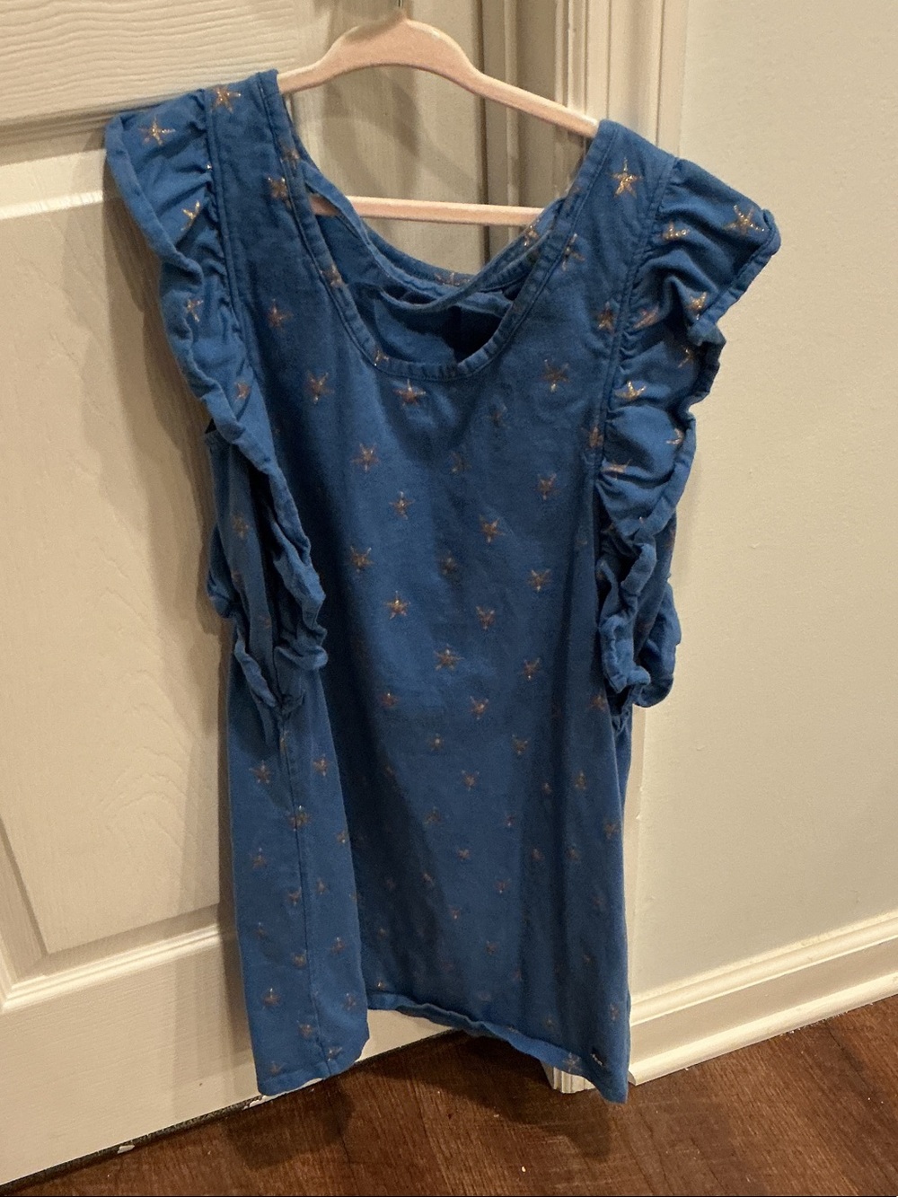Tea Collection Blue Ruffle Star-Print Dress - Picture 3 of 3